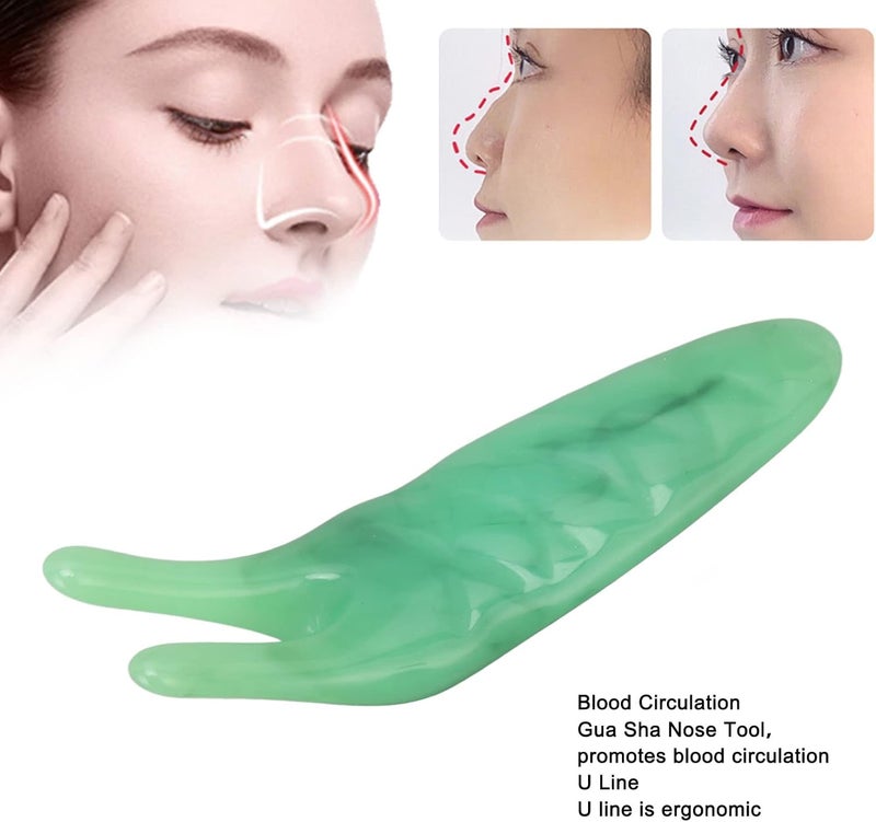 woobles Gua Sha Nose Tool, Reduce Puffiness Elegant Nose Bridge Reduces Pain for Facial Massage (Green) - Image 4